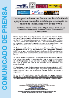 <a href="http://confetaxi.org/wp-content/uploads/2012/07/Valencia.bmp"></a>  · La Comisión del Taxi de Barcelona se reunirá a principios de la semana que viene para manifestar su oposición al anteproyecto de la LOTT <a href="http://confetaxi.org/wp-content/uploads/2012/07/manifiesto-Madrid-julio-2012T-1.pdf">PDF: MANIFIESTO DE LAS ORGANIZACIONES DEL TAXI DE MADRID EN CONTRA DE LA</a>…